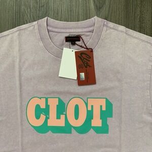 Clot Shadow Logo Short Sleeve Tee Tshirt Purple Men's Medium NEW‎